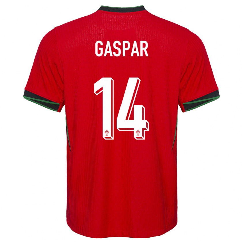 Kandiny Gyermek Portugália Guilherme Gaspar #14 Piros Hazai Jersey 24-26 Mez Póló Ing