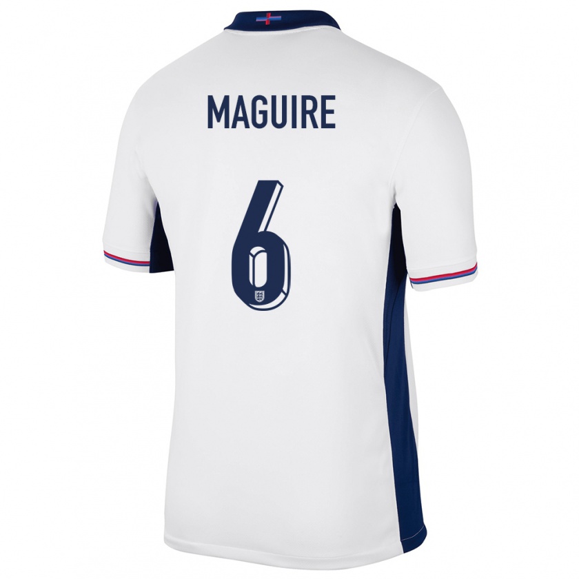 Kandiny Gyermek Anglia Harry Maguire #6 Fehér Hazai Jersey 24-26 Mez Póló Ing