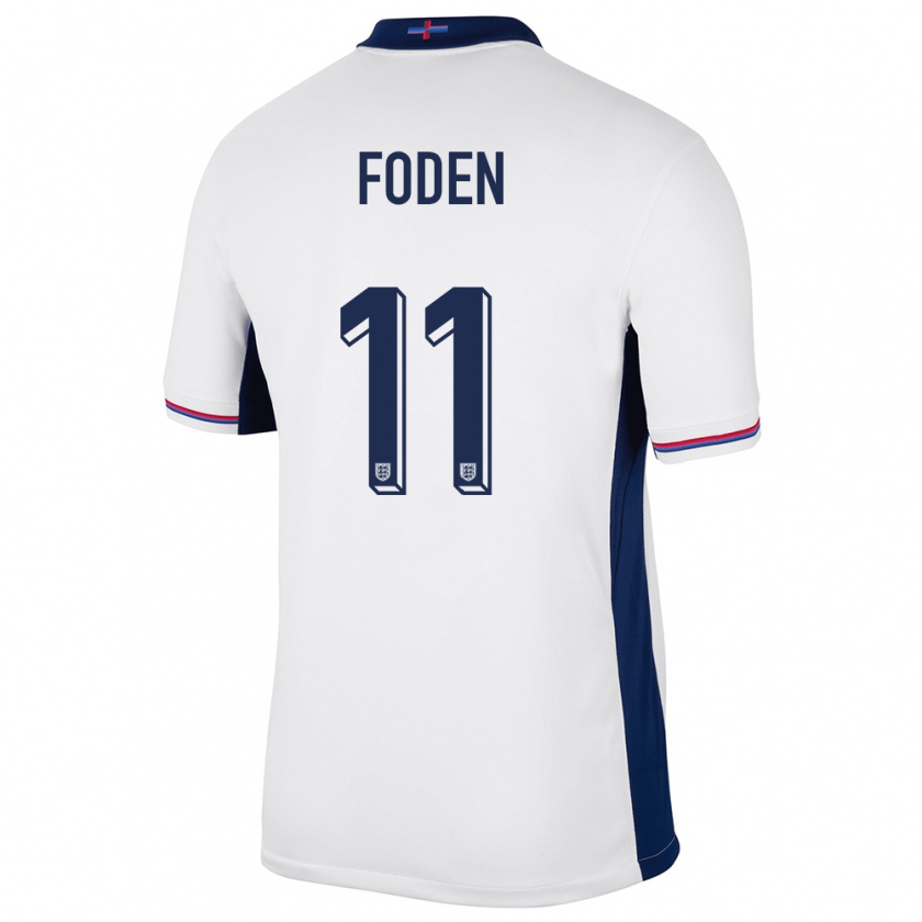 Kandiny Gyermek Anglia Phil Foden #11 Fehér Hazai Jersey 24-26 Mez Póló Ing