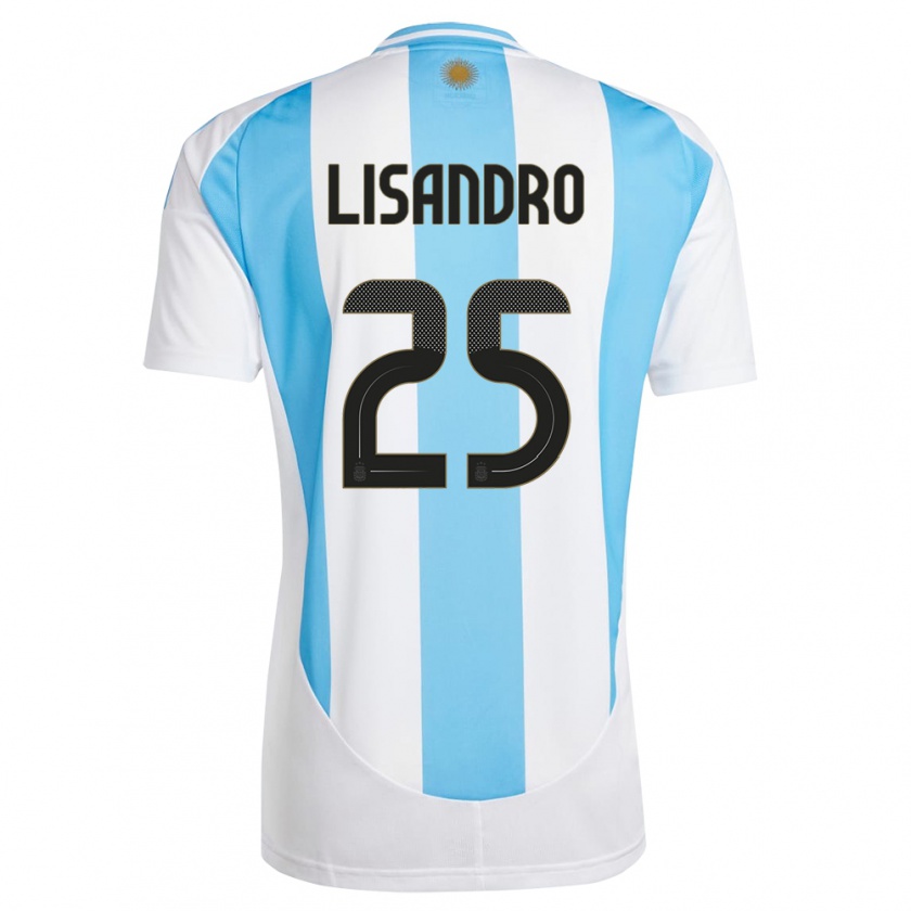 Kandiny Gyermek Argentína Lisandro Martinez #25 Fehér Kék Hazai Jersey 24-26 Mez Póló Ing