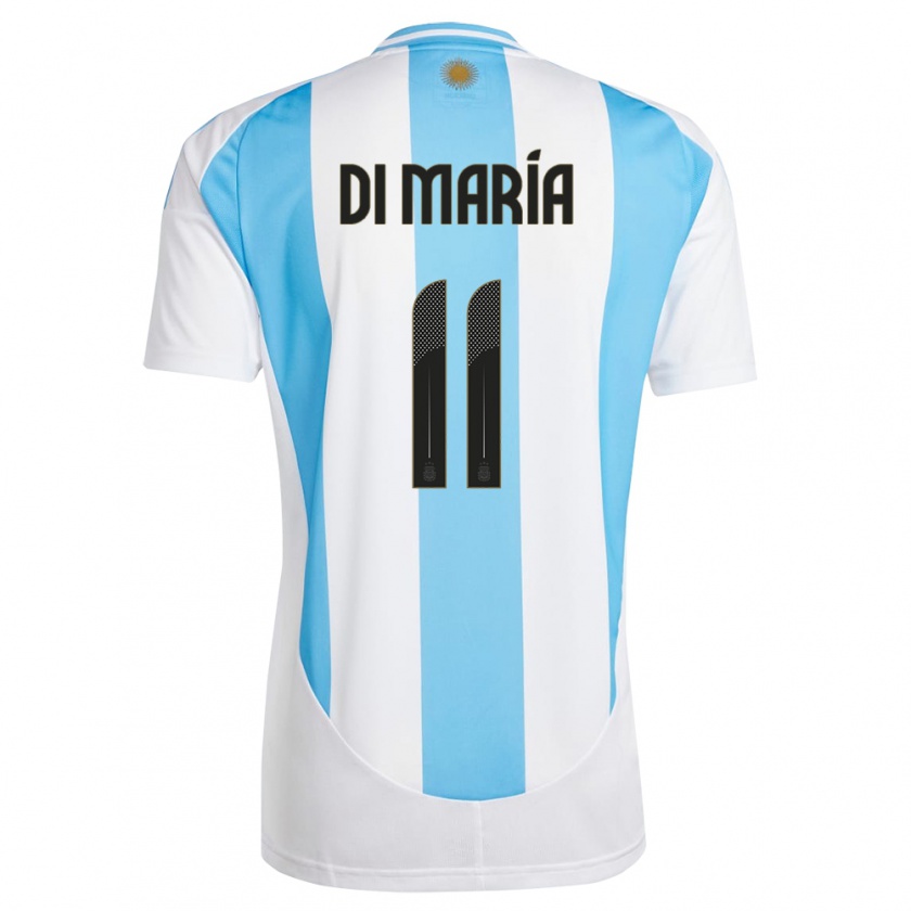 Kandiny Gyermek Argentína Angel Di Maria #11 Fehér Kék Hazai Jersey 24-26 Mez Póló Ing