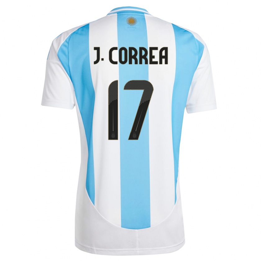 Kandiny Gyermek Argentína Joaquin Correa #17 Fehér Kék Hazai Jersey 24-26 Mez Póló Ing