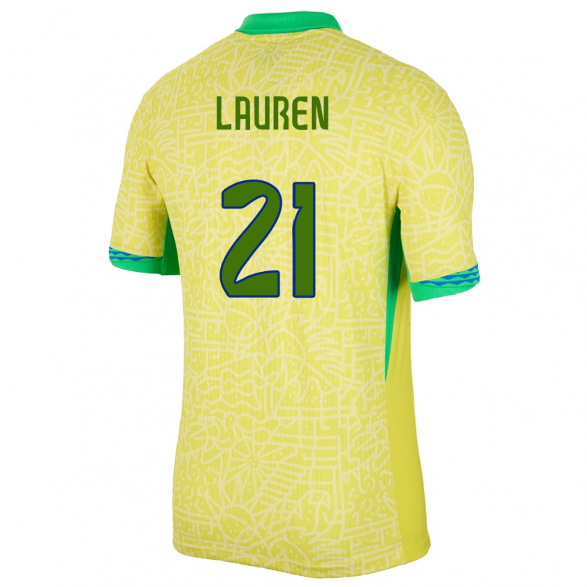 Kandiny Gyermek Brazília Lauren Costa #21 Sárga Hazai Jersey 24-26 Mez Póló Ing