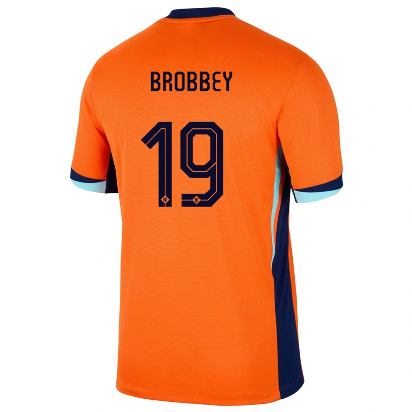 Kandiny Gyermek Hollandia Brian Brobbey #19 Narancs Hazai Jersey 24-26 Mez Póló Ing