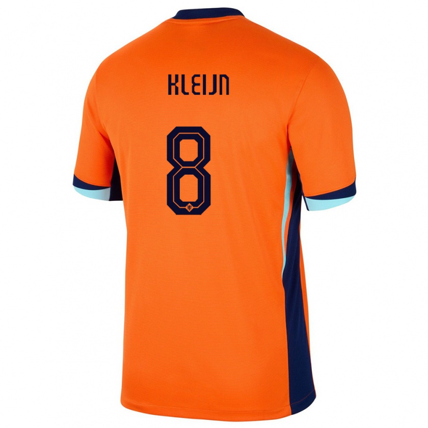 Kandiny Gyermek Hollandia Mike Kleijn #8 Narancs Hazai Jersey 24-26 Mez Póló Ing