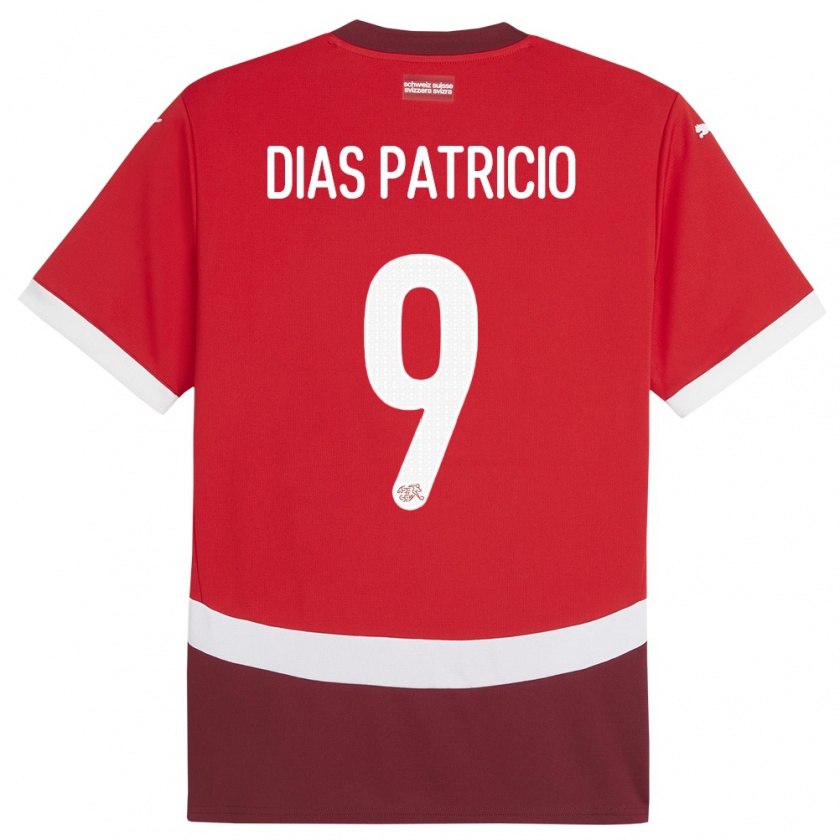 Kandiny Gyermek Svájc Alexandre Dias Patricio #9 Piros Hazai Jersey 24-26 Mez Póló Ing