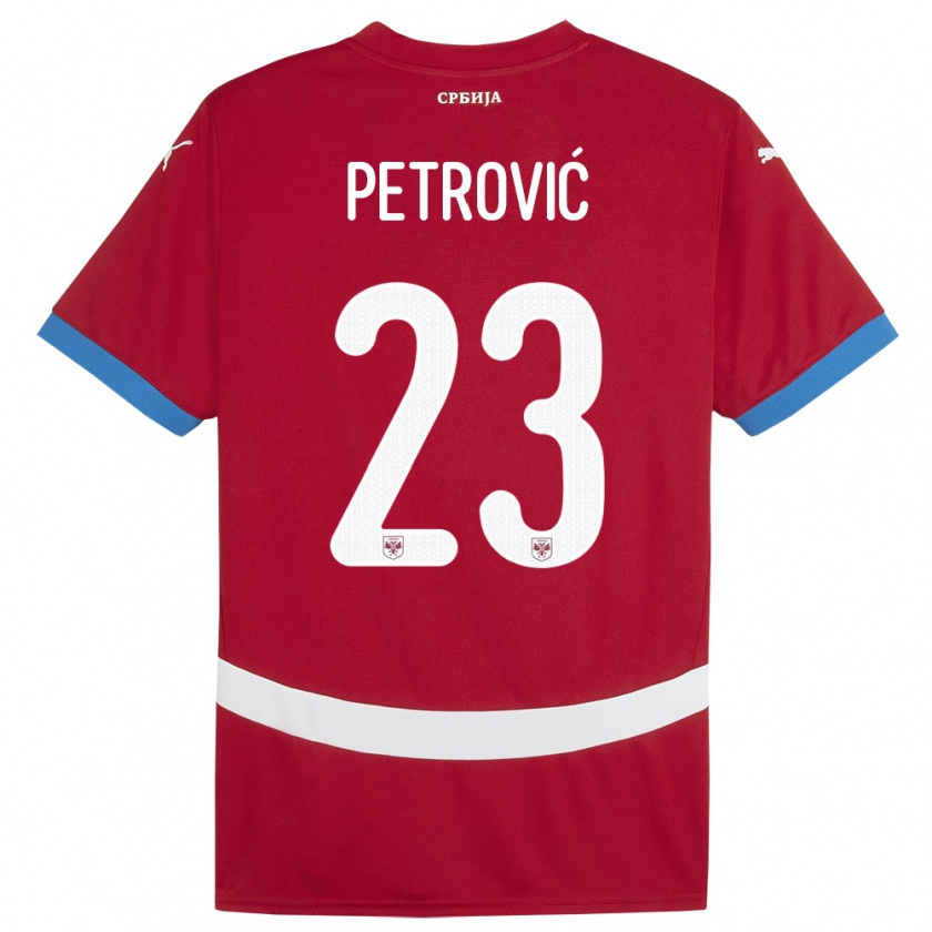 Kandiny Gyermek Szerbia Jovana Petrovic #23 Piros Hazai Jersey 24-26 Mez Póló Ing