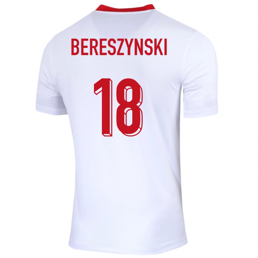 Kandiny Gyermek Lengyelország Bartosz Bereszynski #18 Fehér Hazai Jersey 24-26 Mez Póló Ing