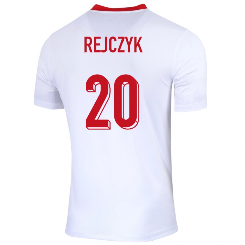 Kandiny Gyermek Lengyelország Filip Rejczyk #20 Fehér Hazai Jersey 24-26 Mez Póló Ing