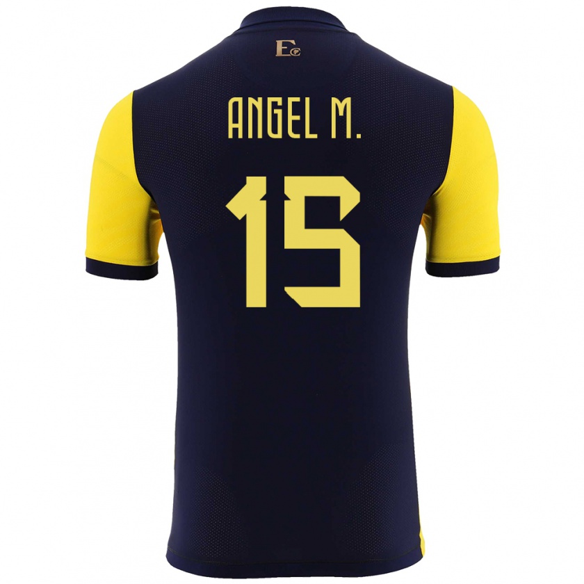 Kandiny Gyermek Ecuador Angel Mena #15 Sárga Hazai Jersey 24-26 Mez Póló Ing