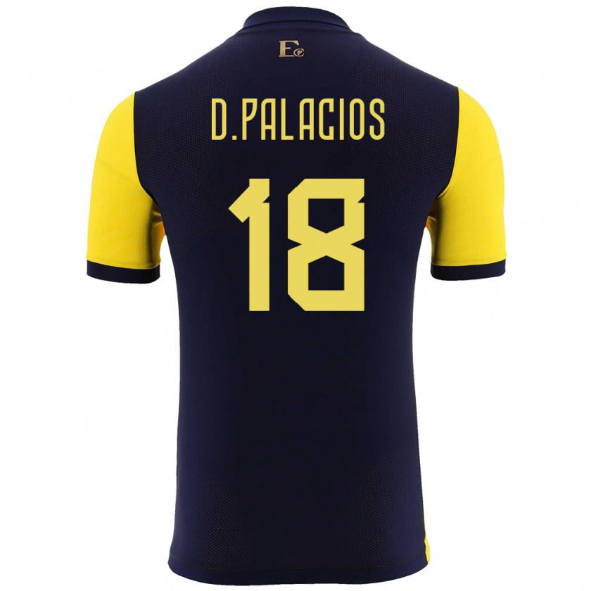 Kandiny Gyermek Ecuador Diego Palacios #18 Sárga Hazai Jersey 24-26 Mez Póló Ing