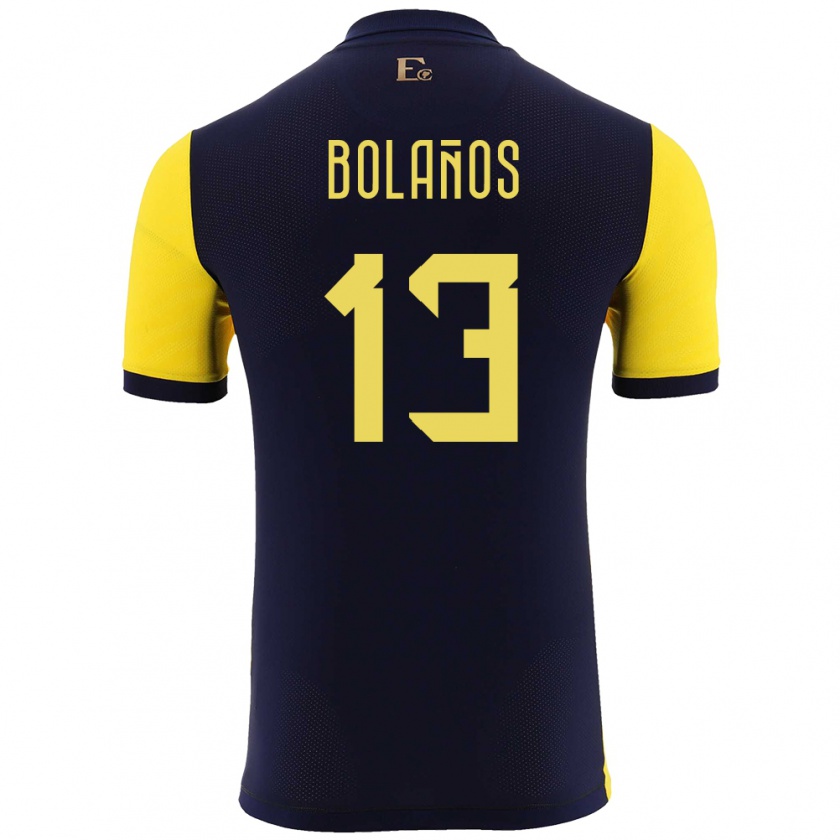 Kandiny Gyermek Ecuador Nayely Bolanos #13 Sárga Hazai Jersey 24-26 Mez Póló Ing