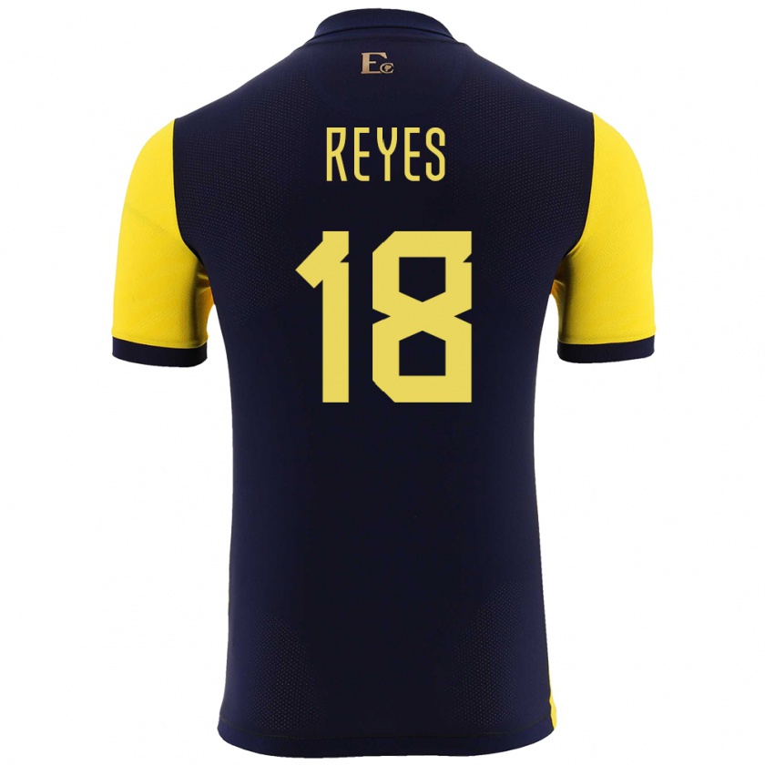 Kandiny Gyermek Ecuador Ashley Reyes #18 Sárga Hazai Jersey 24-26 Mez Póló Ing