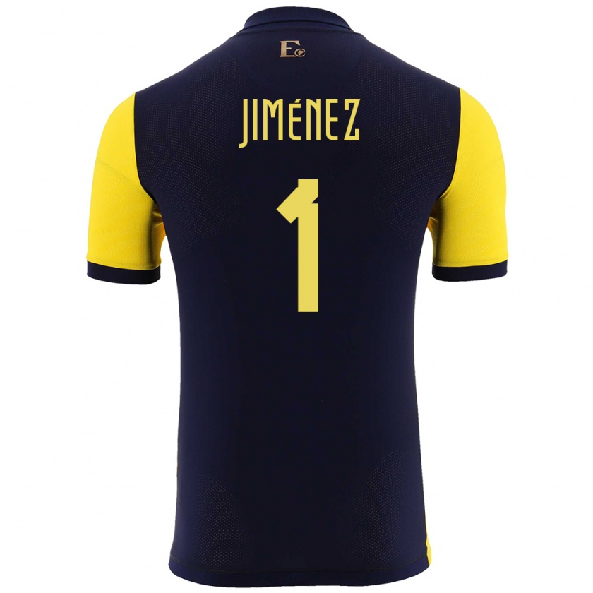 Kandiny Gyermek Ecuador Tony Jimenez #1 Sárga Hazai Jersey 24-26 Mez Póló Ing