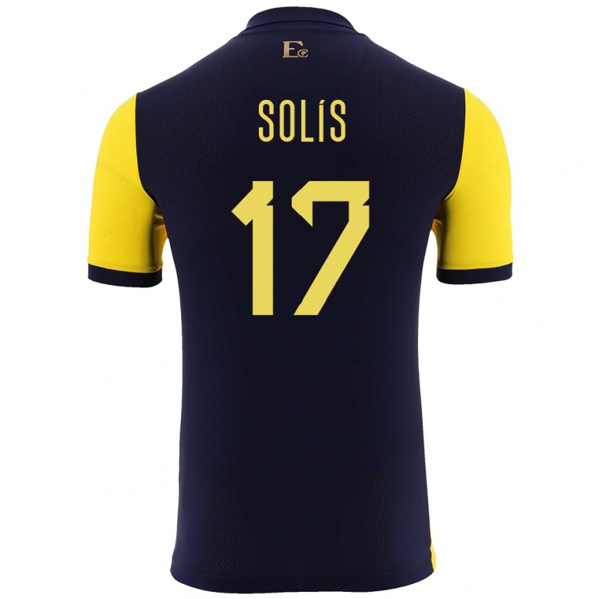 Kandiny Gyermek Ecuador Mathias Solis #17 Sárga Hazai Jersey 24-26 Mez Póló Ing