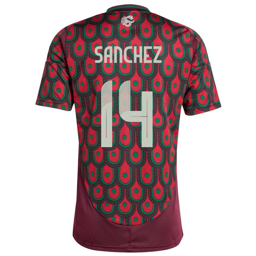 Kandiny Gyermek Mexikó Erick Sanchez #14 Gesztenyebarna Hazai Jersey 24-26 Mez Póló Ing