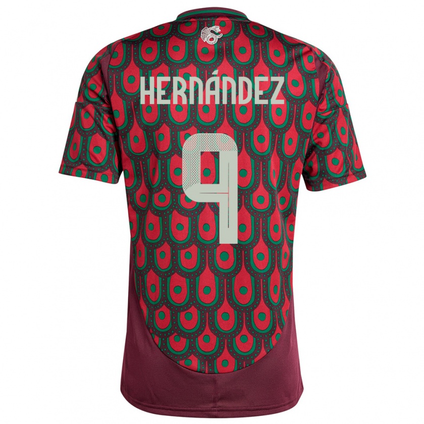 Kandiny Gyermek Mexikó Jesus Hernandez #9 Gesztenyebarna Hazai Jersey 24-26 Mez Póló Ing