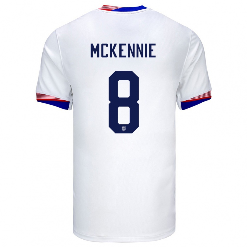 Kandiny Gyermek Egyesült Államok Weston Mckennie #8 Fehér Hazai Jersey 24-26 Mez Póló Ing