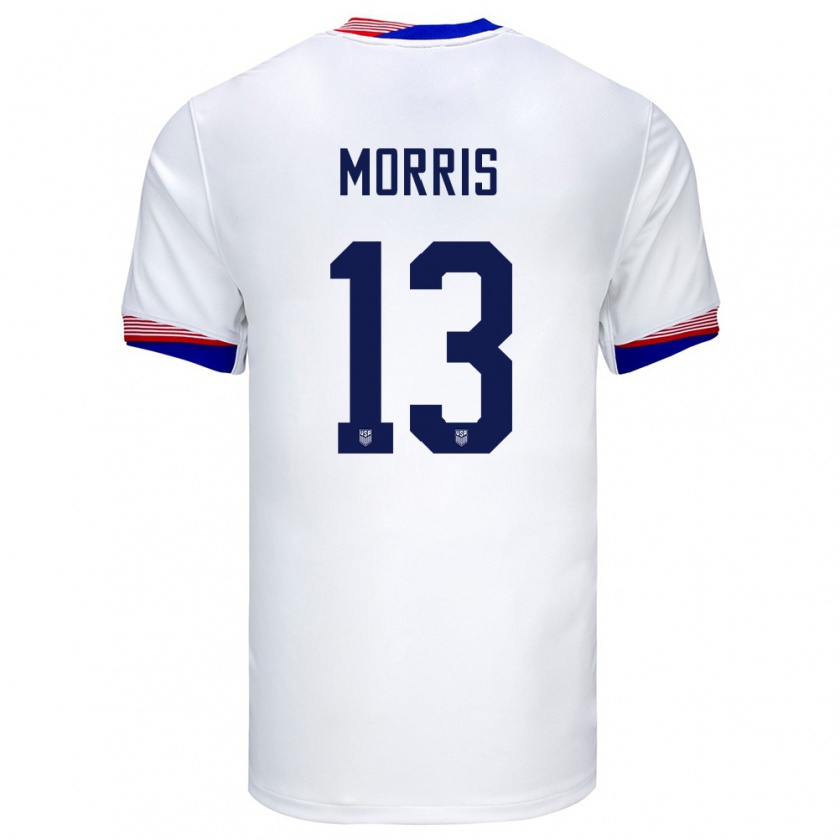 Kandiny Gyermek Egyesült Államok Jordan Morris #13 Fehér Hazai Jersey 24-26 Mez Póló Ing