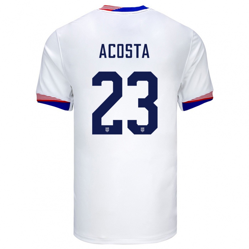 Kandiny Gyermek Egyesült Államok Kellyn Acosta #23 Fehér Hazai Jersey 24-26 Mez Póló Ing