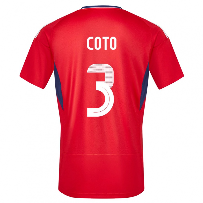 Kandiny Gyermek Costa Rica Maria Coto #3 Piros Hazai Jersey 24-26 Mez Póló Ing