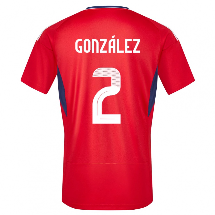 Kandiny Gyermek Costa Rica Julian Gonzalez #2 Piros Hazai Jersey 24-26 Mez Póló Ing