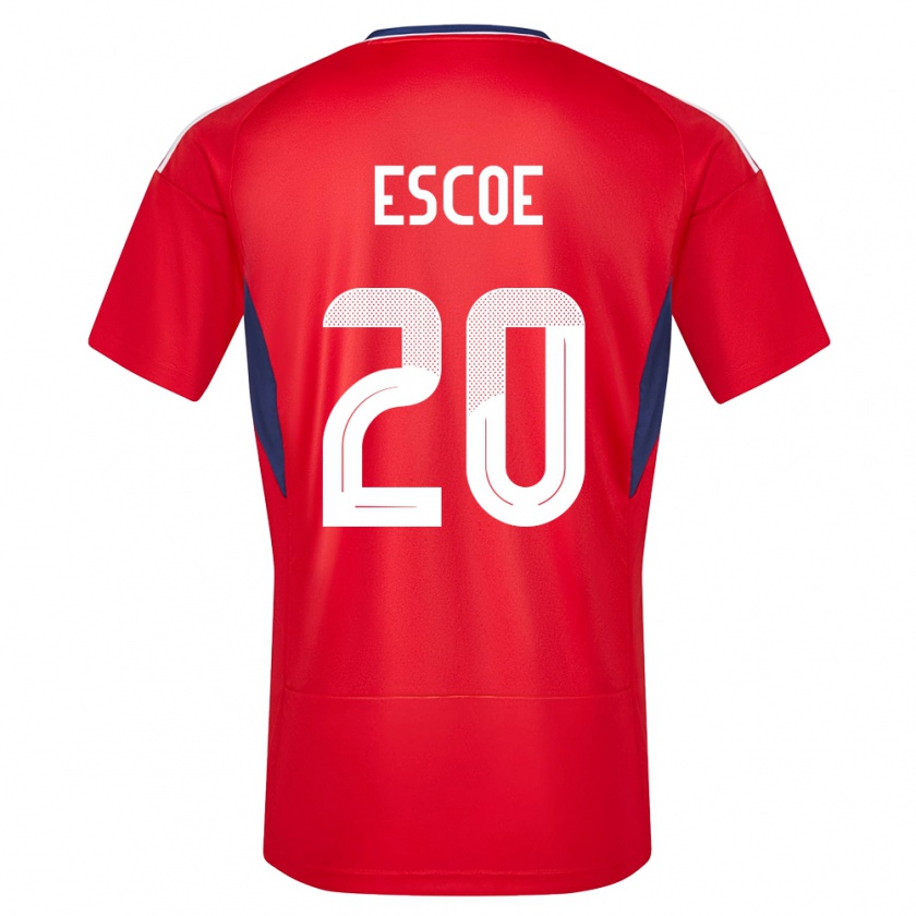 Kandiny Gyermek Costa Rica Enyel Escoe #20 Piros Hazai Jersey 24-26 Mez Póló Ing