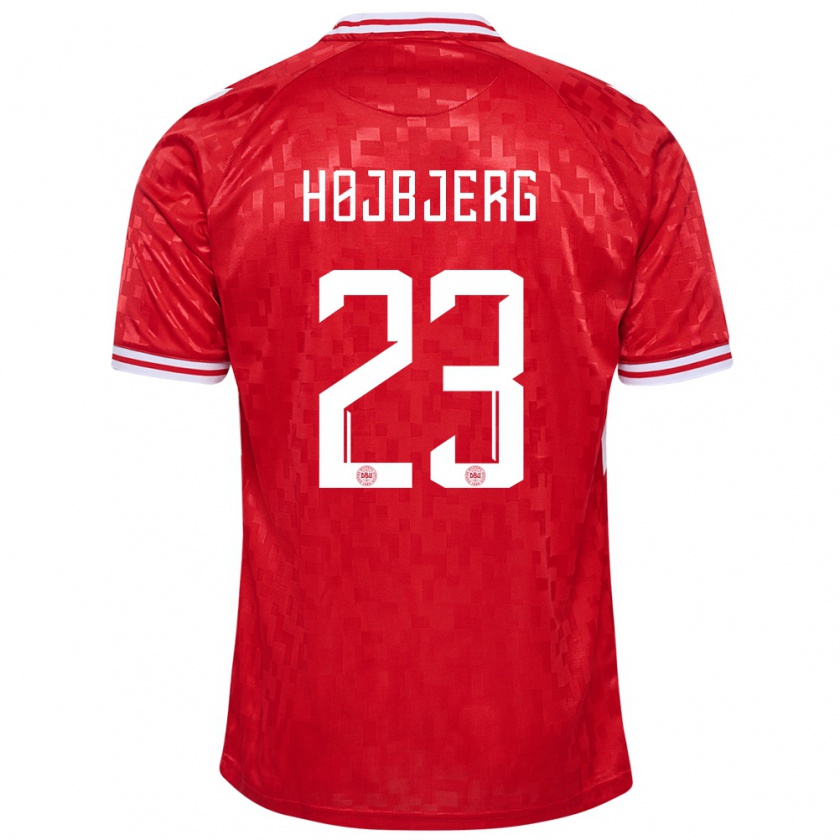 Kandiny Gyermek Dánia Pierre-Emile Højbjerg #23 Piros Hazai Jersey 24-26 Mez Póló Ing