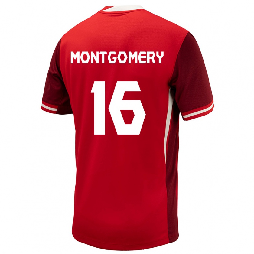 Kandiny Gyermek Kanada Callum Montgomery #16 Piros Hazai Jersey 24-26 Mez Póló Ing