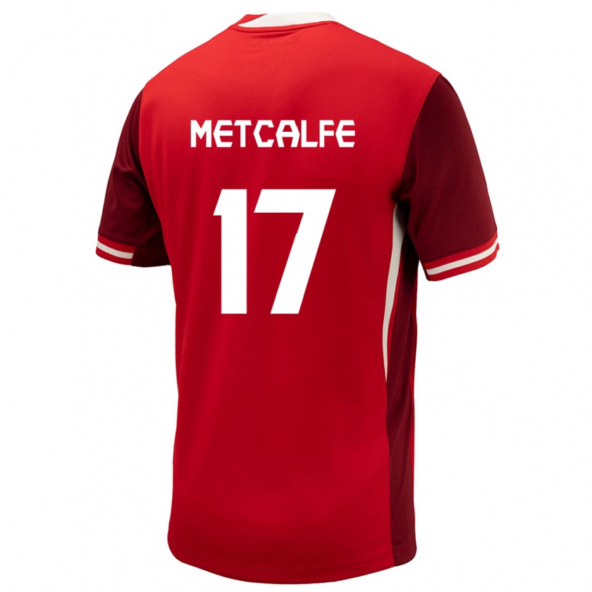 Kandiny Gyermek Kanada Patrick Metcalfe #17 Piros Hazai Jersey 24-26 Mez Póló Ing