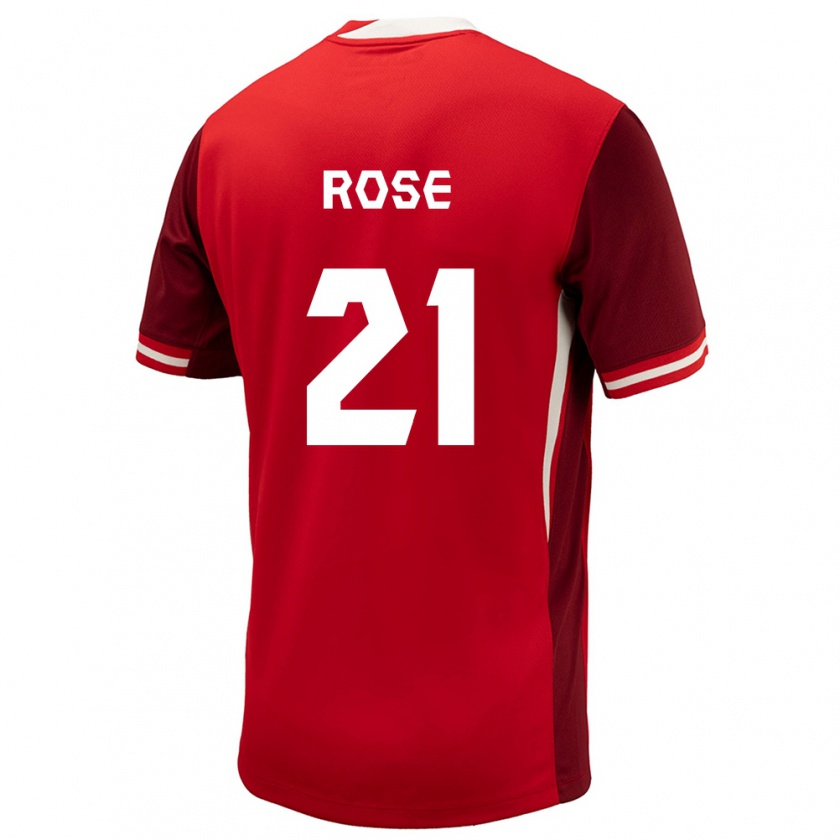 Kandiny Gyermek Kanada Jade Rose #21 Piros Hazai Jersey 24-26 Mez Póló Ing