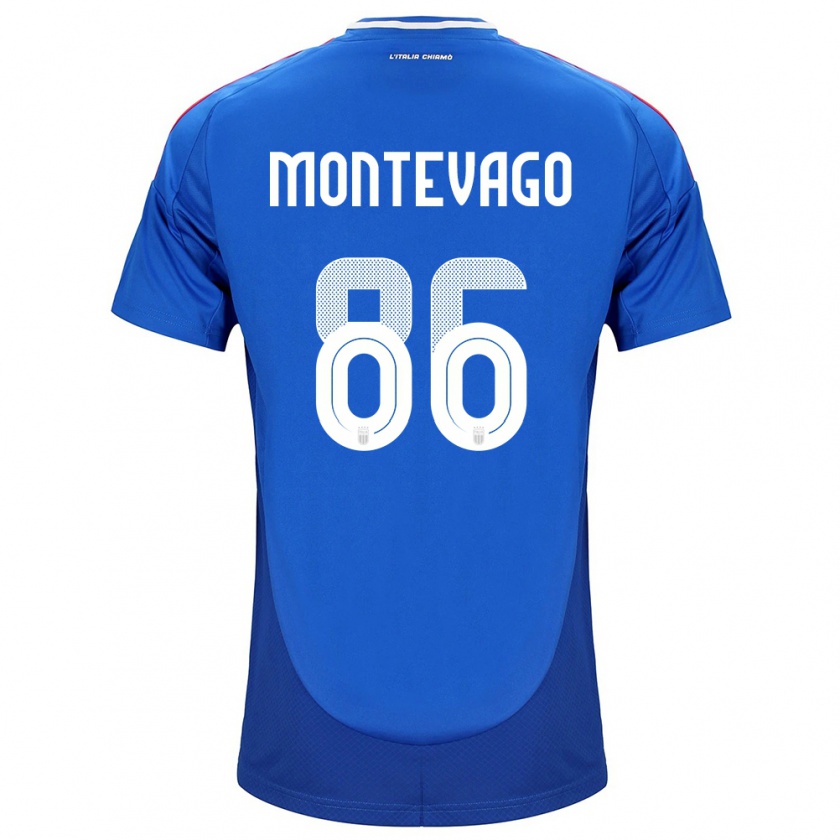 Kandiny Gyermek Olaszország Daniele Montevago #86 Kék Hazai Jersey 24-26 Mez Póló Ing