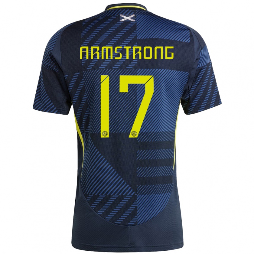 Kandiny Gyermek Skócia Stuart Armstrong #17 Sötétkék Hazai Jersey 24-26 Mez Póló Ing