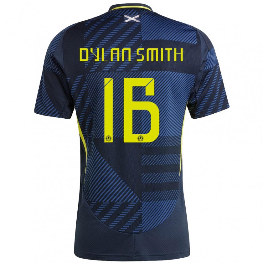 Kandiny Gyermek Skócia Dylan Smith #16 Sötétkék Hazai Jersey 24-26 Mez Póló Ing