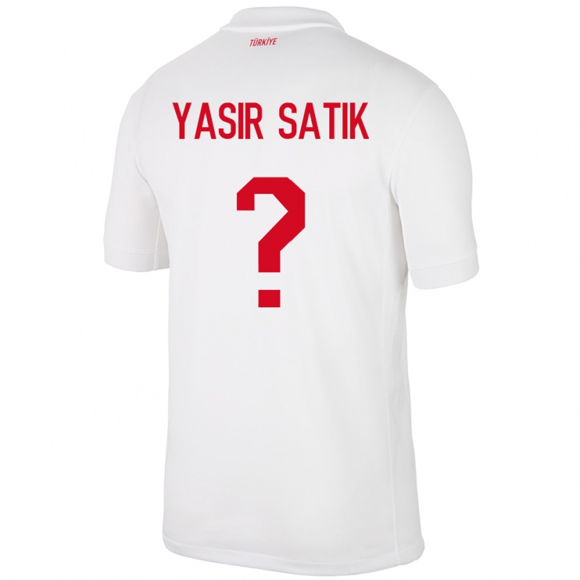 Kandiny Gyermek Törökország Üveys Yasir Satık #0 Fehér Hazai Jersey 24-26 Mez Póló Ing