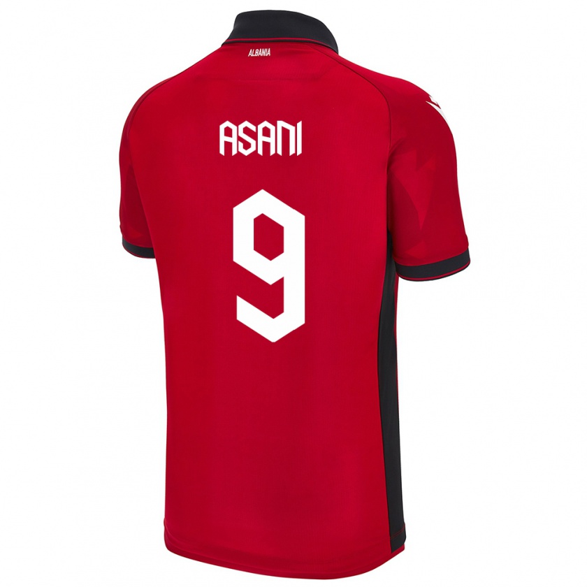 Kandiny Gyermek Albania Jasir Asani #9 Piros Hazai Jersey 24-26 Mez Póló Ing