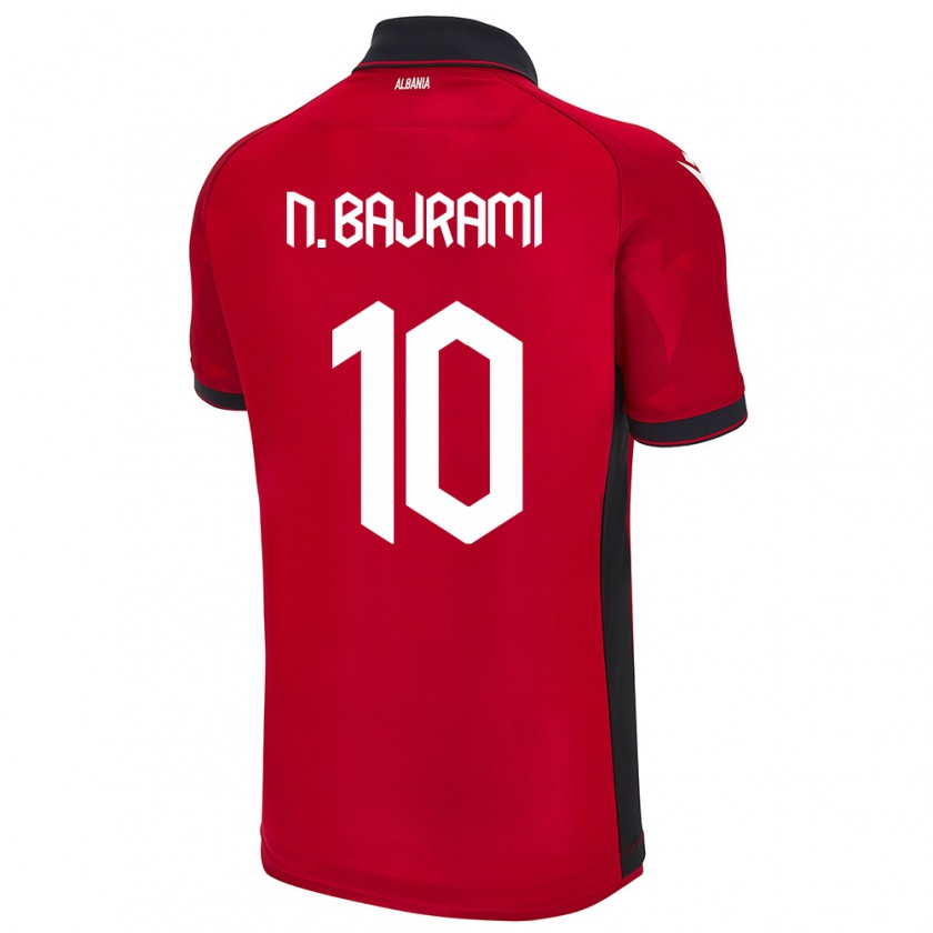 Kandiny Gyermek Albania Nedim Bajrami #10 Piros Hazai Jersey 24-26 Mez Póló Ing