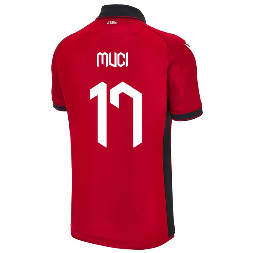 Kandiny Gyermek Albania Ernest Muci #17 Piros Hazai Jersey 24-26 Mez Póló Ing