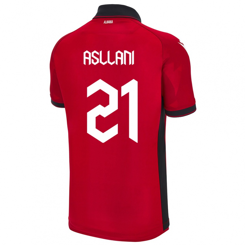 Kandiny Gyermek Albania Kristjan Asllani #21 Piros Hazai Jersey 24-26 Mez Póló Ing