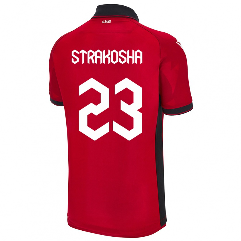 Kandiny Gyermek Albania Thomas Strakosha #23 Piros Hazai Jersey 24-26 Mez Póló Ing