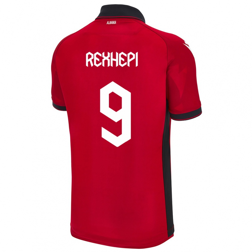 Kandiny Gyermek Albania Arlind Rexhepi #9 Piros Hazai Jersey 24-26 Mez Póló Ing