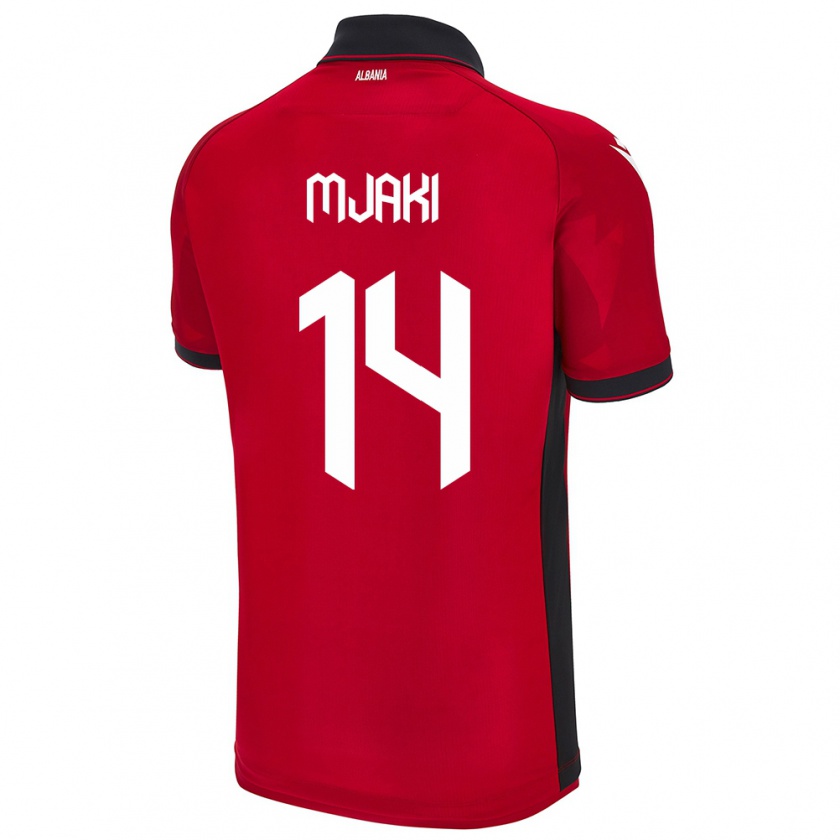 Kandiny Gyermek Albania Agan Mjaki #14 Piros Hazai Jersey 24-26 Mez Póló Ing