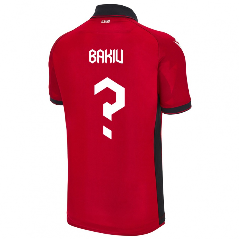 Kandiny Gyermek Albania Ernesto Bakiu #0 Piros Hazai Jersey 24-26 Mez Póló Ing