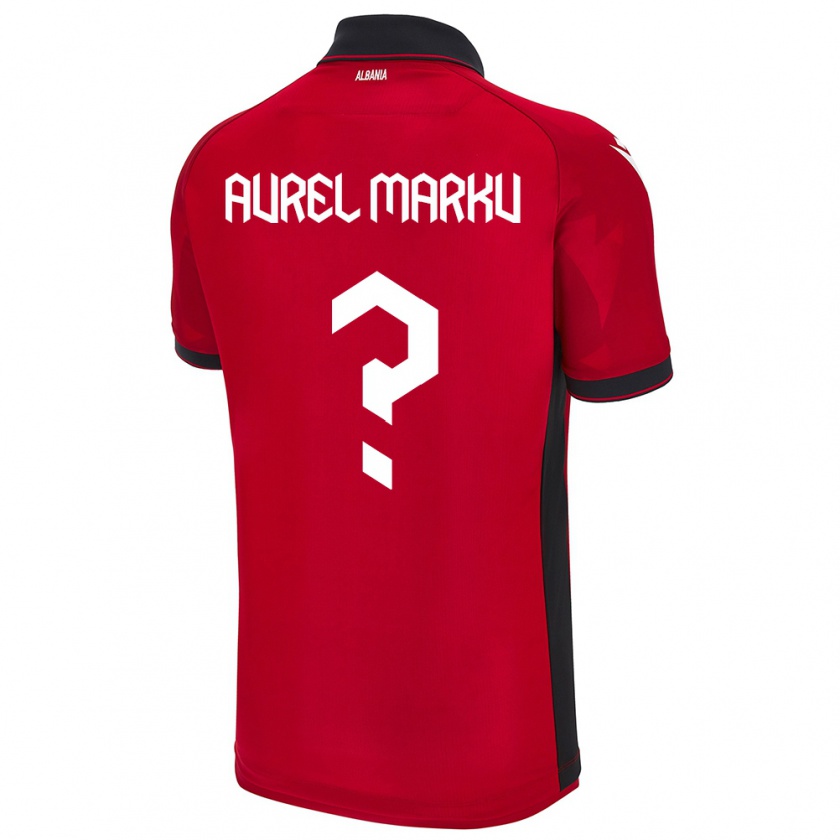 Kandiny Gyermek Albania Aurel Marku #0 Piros Hazai Jersey 24-26 Mez Póló Ing