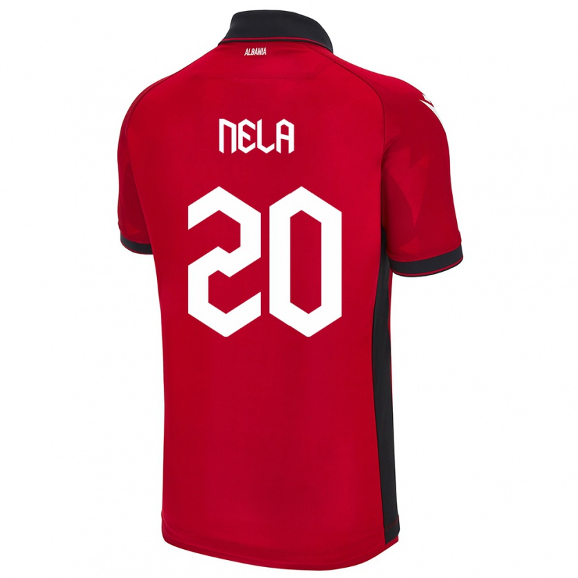 Kandiny Gyermek Albania Rinaldo Nela #20 Piros Hazai Jersey 24-26 Mez Póló Ing