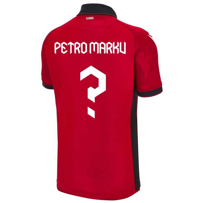 Kandiny Gyermek Albania Petro Marku #0 Piros Hazai Jersey 24-26 Mez Póló Ing