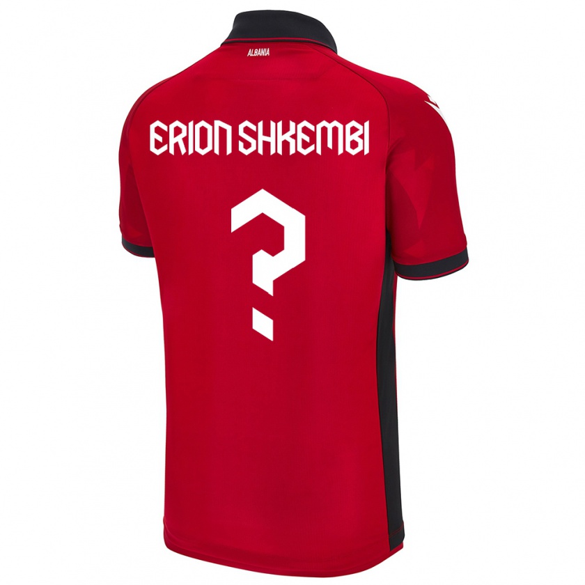 Kandiny Gyermek Albania Erion Shkembi #0 Piros Hazai Jersey 24-26 Mez Póló Ing