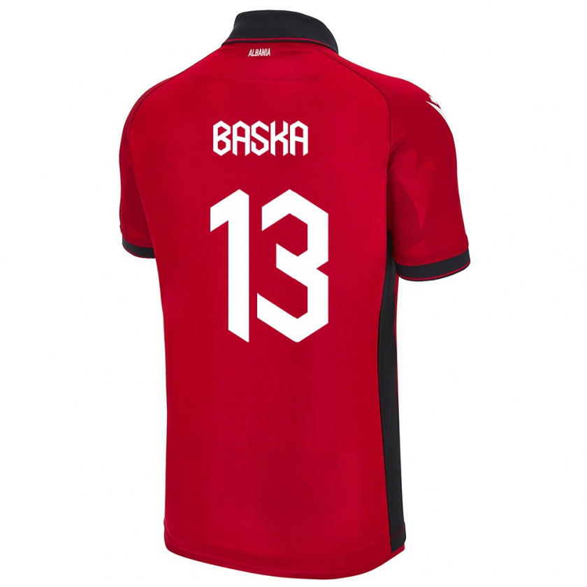 Kandiny Gyermek Albania Maria Baska #13 Piros Hazai Jersey 24-26 Mez Póló Ing