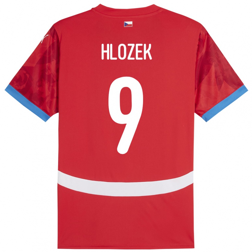 Kandiny Gyermek Csehország Adam Hlozek #9 Piros Hazai Jersey 24-26 Mez Póló Ing