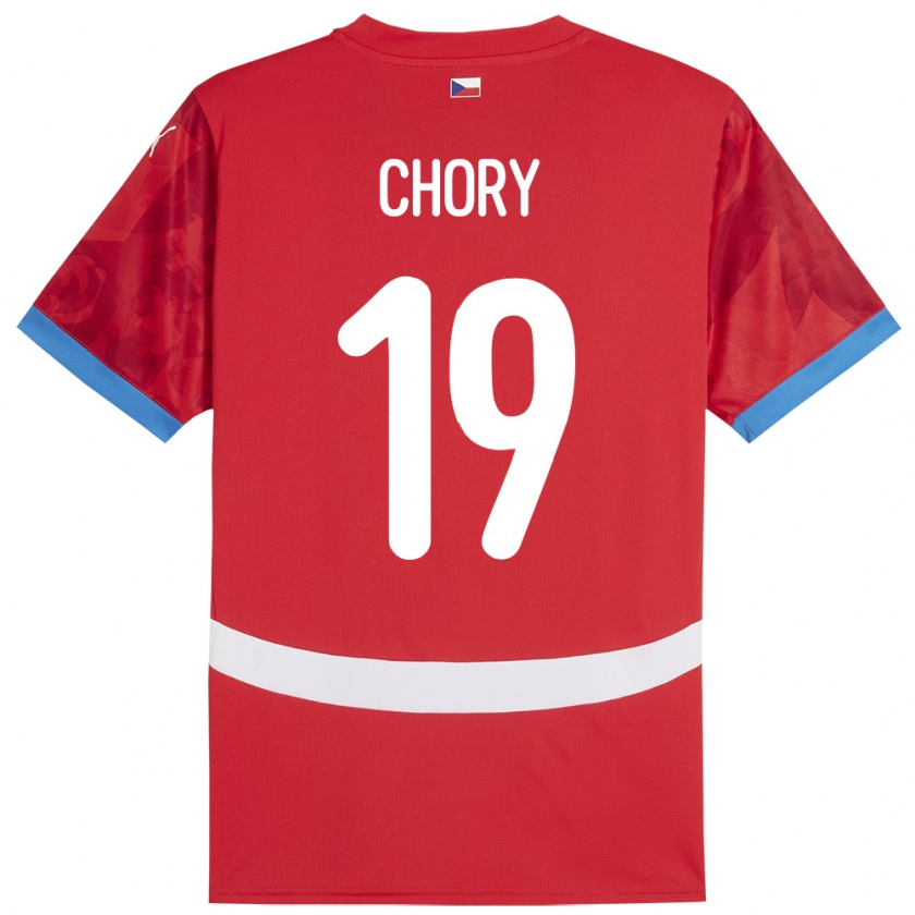 Kandiny Gyermek Csehország Tomas Chory #19 Piros Hazai Jersey 24-26 Mez Póló Ing